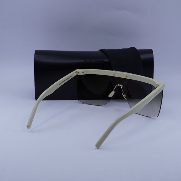 Saint Laurent SL537 PALACE 002 Shield Sunglasses - Ivory/Brown - Picture 10 of 13